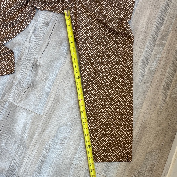Vintage 100% Silk Adrienne Vittadini Brown Polka Dot Women's Trousers - Picture 9 of 9